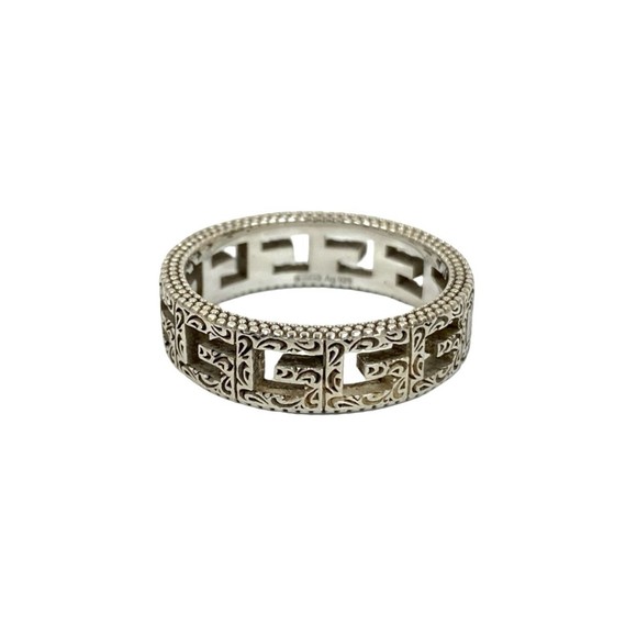 Gucci Other - GUCCI Square G Arabesque Sterling Silver Ring, Men's Accessory, 32062